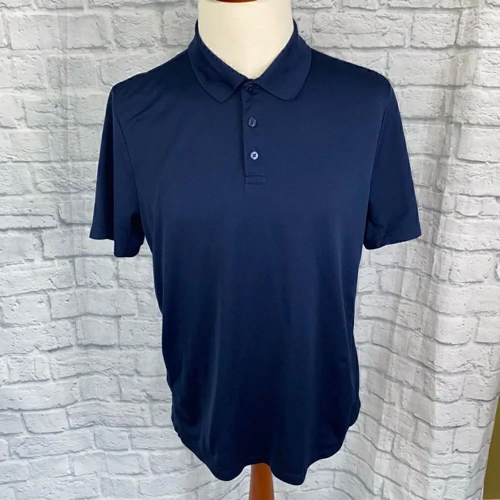 Fila sport 3 button golf short sleeve drifit polo navy Blue men sz XL